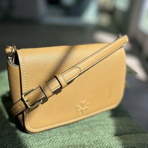 Tory Burch Tan Leather Crossbody Bag Thea flap (tiramisu)